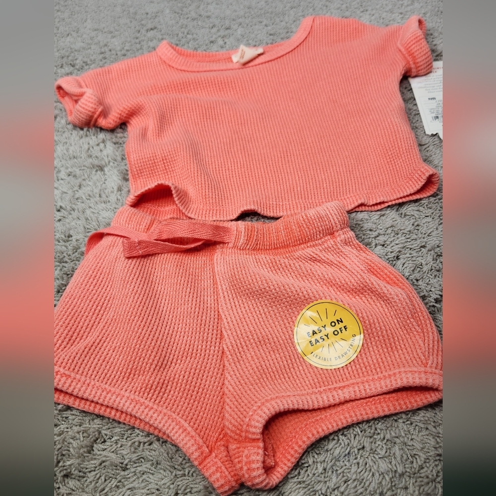 Baby Solid Top & Bottom Set - Cat & Jack Orange Newborn - Picture 2 of 14